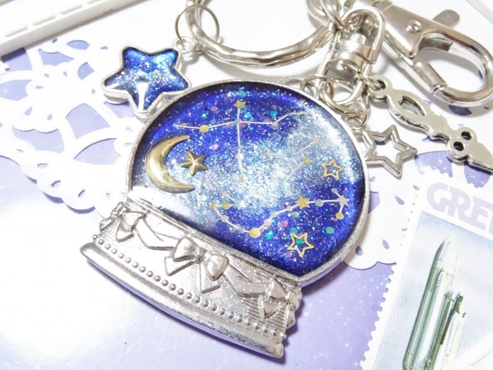 ☆星座スノードームのバッグチャーム~宇宙~☆