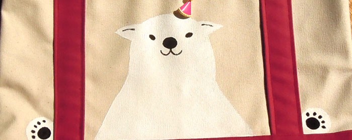 シロクマイラストバッグ