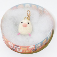 小鳥キーホルダー（白文鳥） / ノガタ