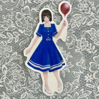 【ステッカー】お祝いブルー 全身ver. / 入相 蒅