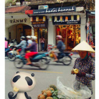 ポストカード『パンダヤサン・ベトナム珍道中（美味しいパイナップル）』