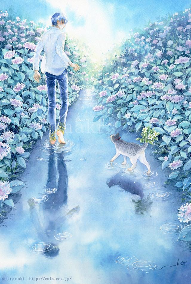 ポストカード・花猫2