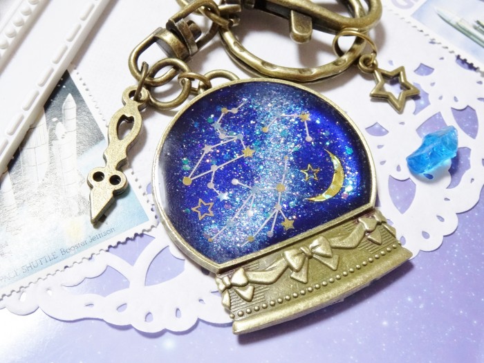 ☆星座スノードームのバッグチャーム~宇宙~☆