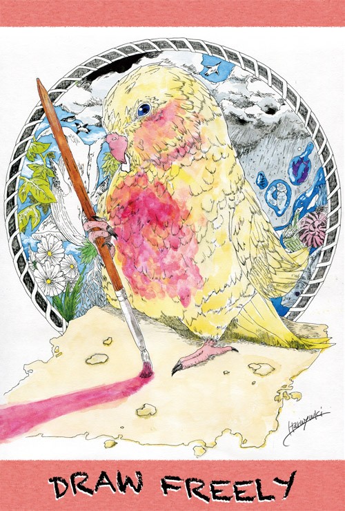 描く鳥・ポストカード