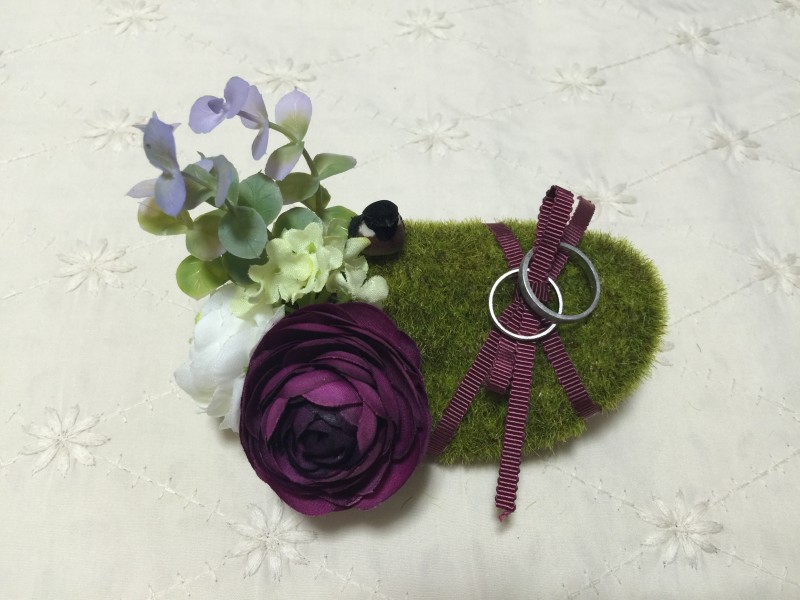 リングピロー 小さな鳥とお花のリングピロー By Fuusenka 雑貨委託 本当に売ってる架空のお店 架空ストア