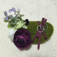 リングピロー 小さな鳥とお花のリングピロー / FuUSENKA