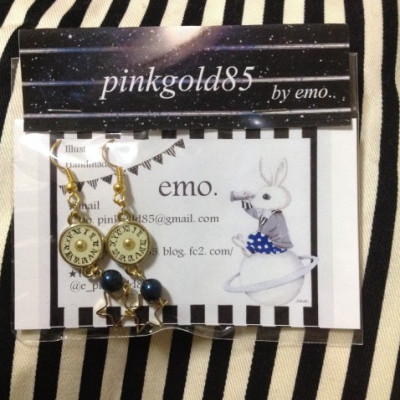 【ピアス】星屑クロックピアス(原画)/スワロフスキー / emo.