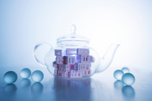 ポストカード 桜の街茶