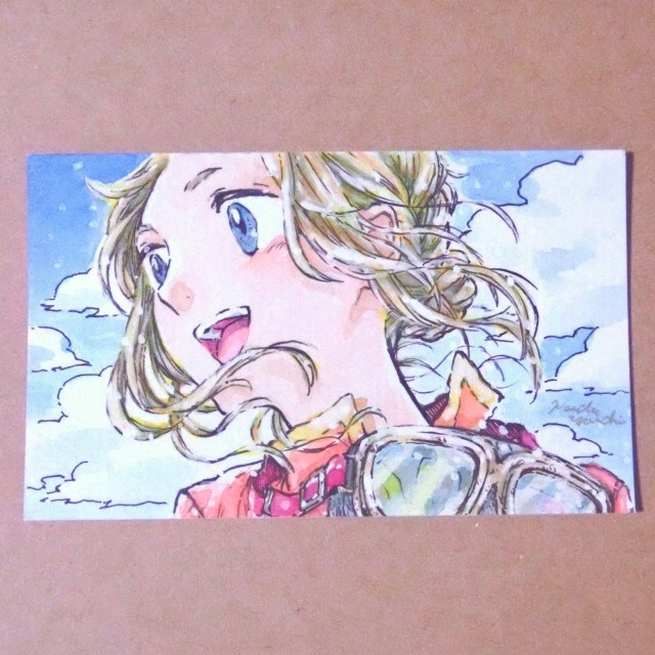 アクリル画 「守護鳥」原画  F0サイズ　図案アート 「守護鳥」原画 F0サイズ　図案アート アクリル画