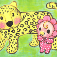 BABY?〜go to the zoo〜ポストカード04 / Pink Giraffe